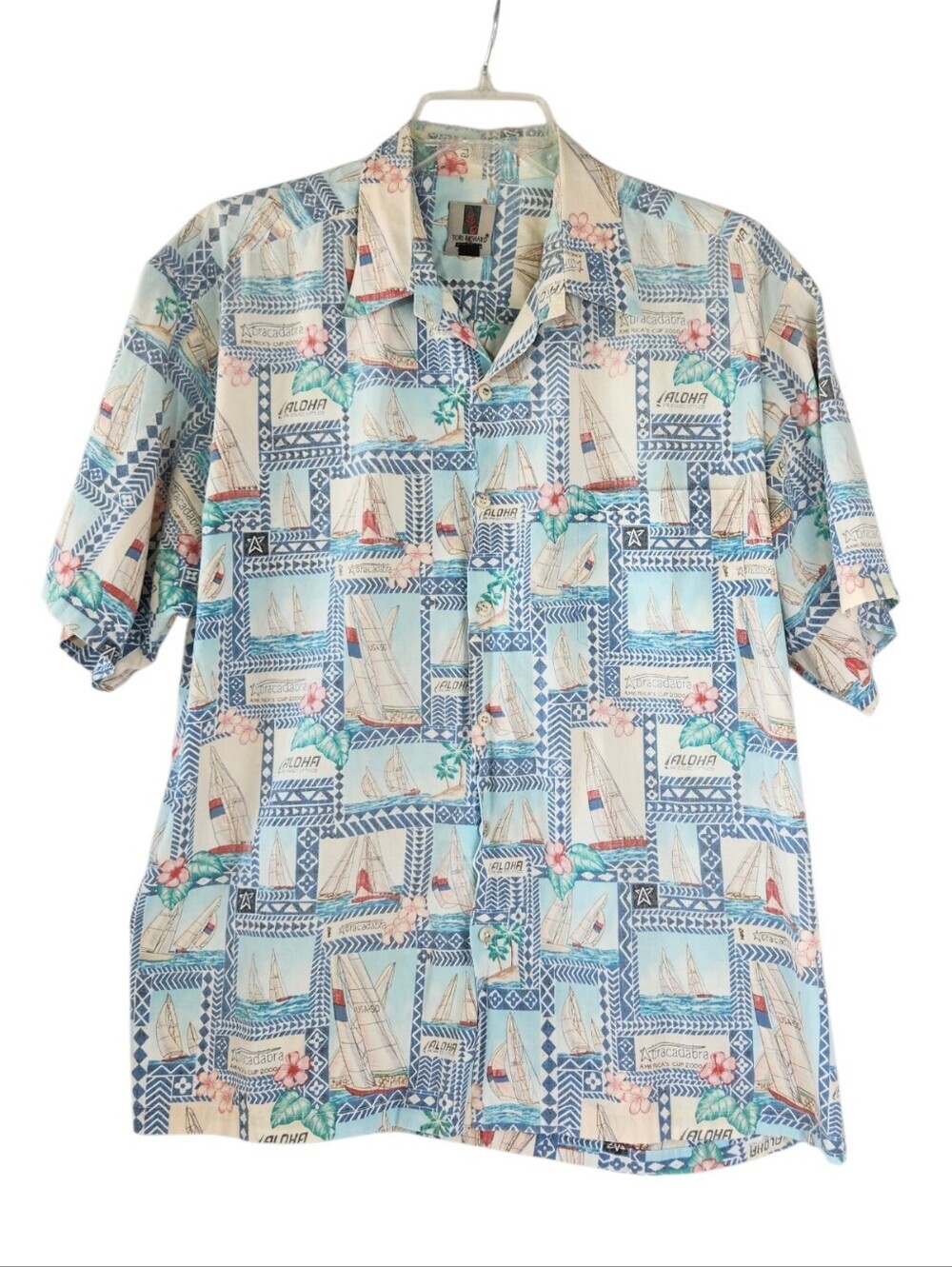 Tori Richard Honolulu Abracadabra America's Cup 2000 Reverse Print Shirt 2XL VTG
